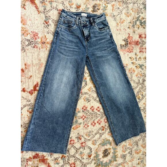 Hint Of Blu Sine 26 Flare Jeans Raw Hem 26.5” Inseam - Picture 1 of 11